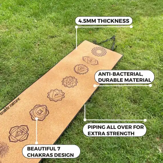 Cork Yoga mat With 7 Chakra