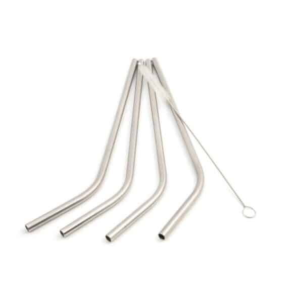 Stainless Steel Straws Bent Set of 4