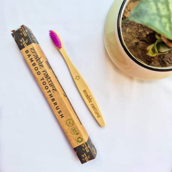 purple Bamboo Toothbrushes for kids
