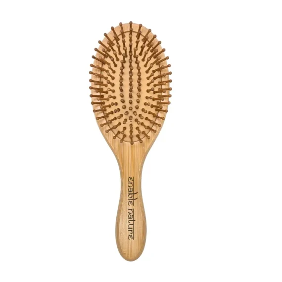 oval shape Bamboo hairbrush